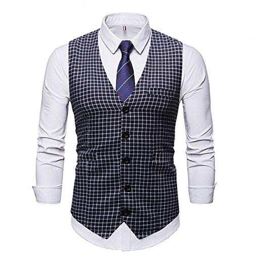 Legogo Traje estampado para hombre chaleco chaleco camisa chaleco chaleco chaleco chaleco chaleco para hombre esmoquin chaleco Negro M = etiqueta XL