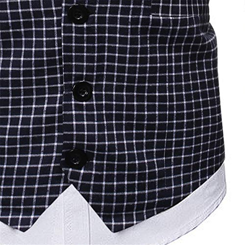 Legogo Traje estampado para hombre chaleco chaleco camisa chaleco chaleco chaleco chaleco chaleco para hombre esmoquin chaleco Negro M = etiqueta XL