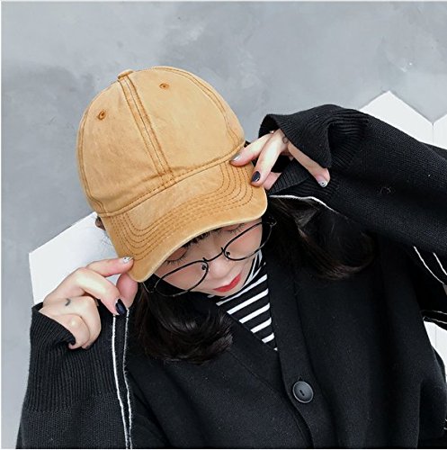 Leisial Gorra de Béisbol con Algodón Ocio Sombrero de Sol al Aire Libre Deporte Hats Hip-Hop Verano para Hombre Mujer,Armada (Amarillo)