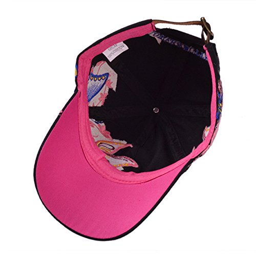 Leisial Gorra de Béisbol de Señora del Verano Patrón de Bordado de Mariposa Sombrero de Sol de Hip Hop Aire Libre Gorro Visor para Mujeres Chicas