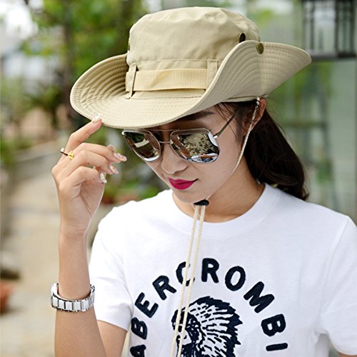 Leisial Sombrero de Pescador Camuflaje del Ejército de ala Ancha Borde Redondo Anti-UV Algodón Acampada Senderismo Deporte al Aire Libre Ocio Gorra Montaña para Adulto Unisexo