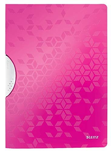 LEITZ 41850023 - Carpeta COLORCLIP WOW PP tapas de color y clip gris oscuro DIN A4 color fucsia metalizado