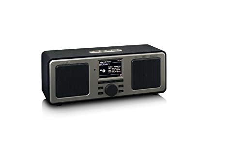Lenco DIR-165 - Radio por Internet con W-LAN (Bluetooth y Wi-Fi, Dab+, Radio FM, Pantalla a Color de 2,4", función de Despertador, Control Mediante aplicación Undok, 16 W RMS), Color Negro