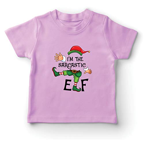 lepni.me Camiseta para Niño/Niña Navidad Graciosa El Elfo sarcástico Hilariuos Traje de Fiesta (14-15 Years Rosado Multicolor)