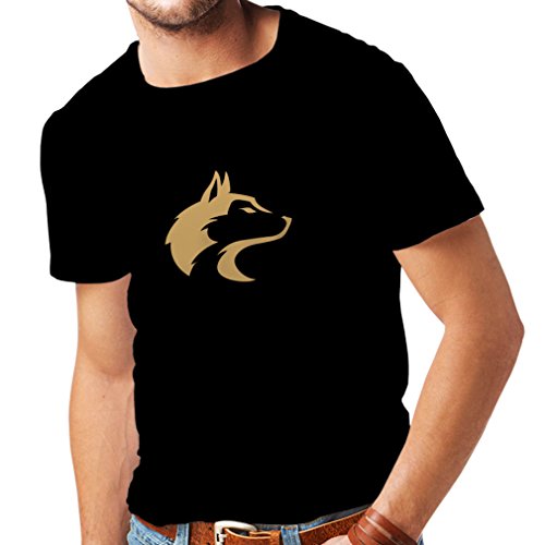 lepni.me Camisetas Hombre la Llamada del Lobo Salvaje - gráfico Genial con sentimiento Espiritual (Large Negro Oro)