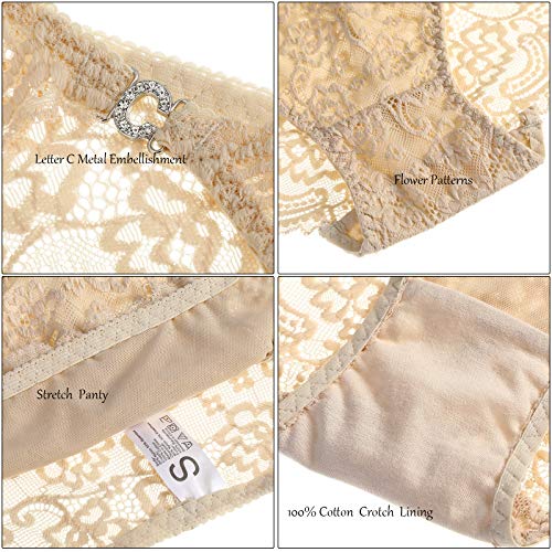 Levao Bragas Mujer Culotte de Sexy y Cómoda Ropa Interior, Braga Hipster Encaje para Mujeres（Pack de 6） M