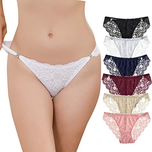 Levao Bragas Mujer Culotte de Sexy y Cómoda Ropa Interior, Braga Hipster Encaje para Mujeres（Pack de 6） M