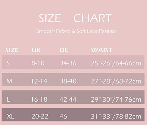 Levao Bragas Mujer Culotte de Sexy y Cómoda Ropa Interior, Braga Hipster Encaje para Mujeres（Pack de 6） M