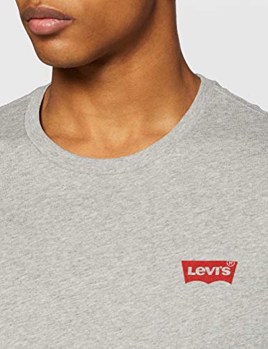 Levi's 2Pk Crewneck Graphic Camiseta, 2 Pack Hm White/Mid Tone Grey Heather, XXL para Hombre