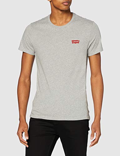 Levi's 2Pk Crewneck Graphic Camiseta, 2 Pack Hm White/Mid Tone Grey Heather, XXL para Hombre