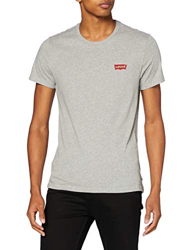 Levi's 2Pk Crewneck Graphic Camiseta, 2 Pack Hm White/Mid Tone Grey Heather, XXL para Hombre