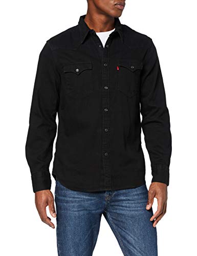 Levi's Barstow Western Standard Camisa, Black (Marble Black Denim Rinse 0002), Large para Hombre