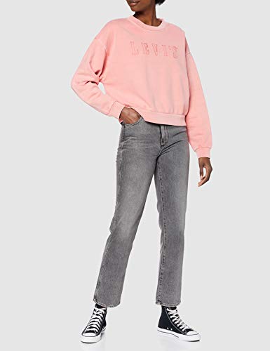 Levi's Graphic Diana Crew Sudadera, Serif Outline Garment Dye Blush, S para Mujer