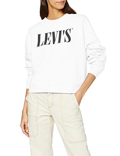 Levi's Graphic Diana Crew Sudadera, White (90's Serif White+ 0000), XL para Mujer