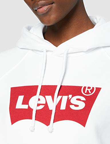 Levi's Graphic Sport Cappuccio, Housemark Hoodie White, XS Donna