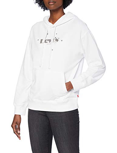 Levi's Graphic Standard Hooded Sweatshirt, New Logo with Stars_Hoodie White+, M para Mujer