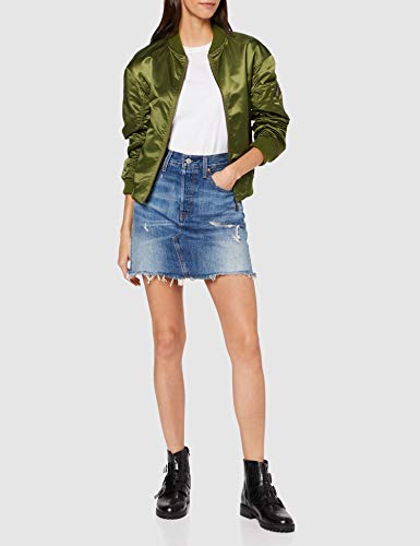 Levi's HR Decon Iconic BF Skirt Falda, Blue (High Plains 0011), One Size (Size: 27) para Mujer