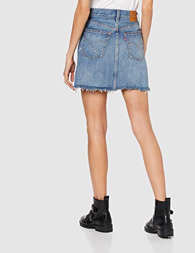 Levi's HR Decon Iconic BF Skirt Falda, Blue (High Plains 0011), One Size (Size: 27) para Mujer