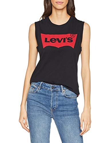 Levi's On Tour Camiseta Deportiva de Tirantes, Red Hsmk Tank Black, XXS para Mujer