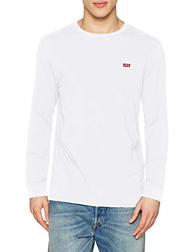 Levi's Original Hm tee Camiseta, LS Cotton + Patch White, L para Hombre