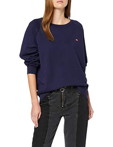 Levi's Relaxed Graphic Crew Sudadera, Azul (Sea Captain Blue Wash Sea Captain 0059), Small para Mujer