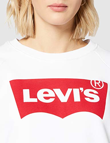 Levi's Relaxed Graphic Crew Sudadera, Better Batwing Sweatshirt White, S para Mujer