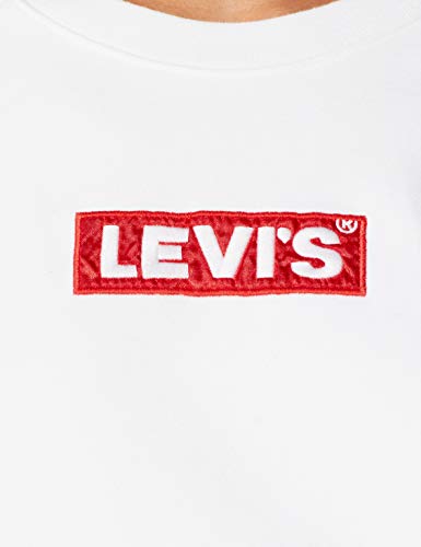 Levi's Relaxed Graphic Long Sleeve Sudadera, White (Crew Box Tab White+ 0092), L para Mujer