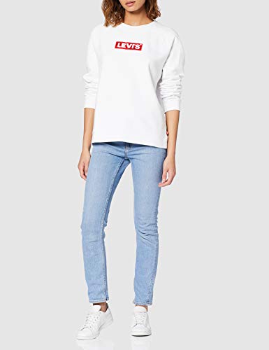Levi's Relaxed Graphic Long Sleeve Sudadera, White (Crew Box Tab White+ 0092), S para Mujer