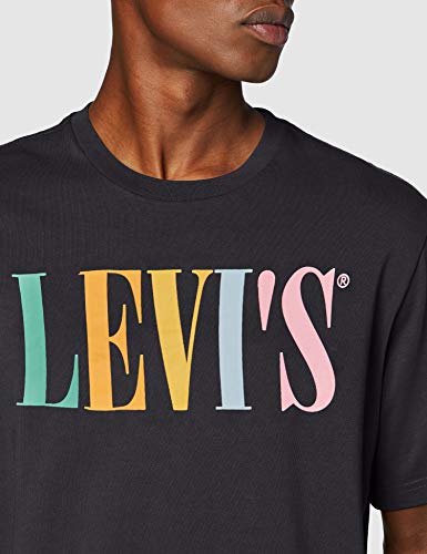 Levi's Relaxed Graphic tee Camiseta, Black (90's Serif Logo Mineral Black 0044), X-Large para Hombre