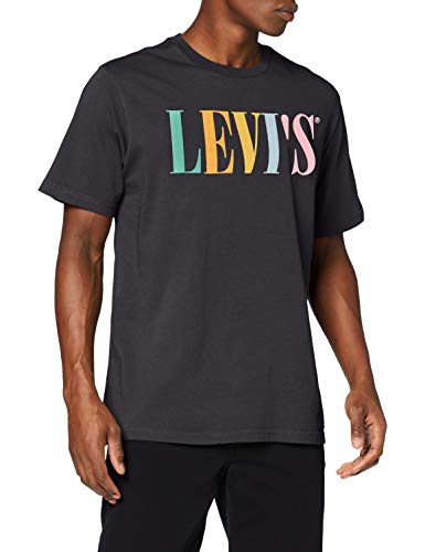 Levi's Relaxed Graphic tee Camiseta, Black (90's Serif Logo Mineral Black 0044), X-Large para Hombre