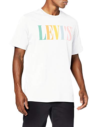 Levi's Relaxed Graphic tee Camiseta, White (90's Serif Logo D3 White 0038), Medium para Hombre