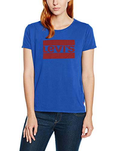 Levi's The Perfect Tee, Camiseta, Mujer, Azul (Sptwr Surf Blue 0407), 2XS
