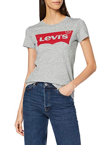 Levi's The Perfect Tee, Camiseta, Mujer, Gris (Better Batwing Smokestack Smokestack Htr 263), S