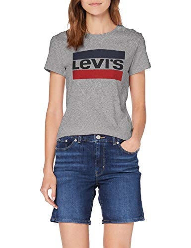 Levi's The Perfect Tee, Camiseta, Mujer, Gris (Sportswear Logo Tee Smokestack 303), S