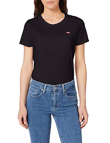 Levi's The Perfect Tee, Camiseta, Mujer, Negro (Caviar 2 0008), M