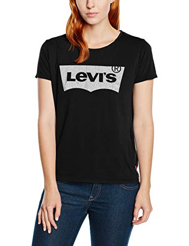 Levi's The Perfect Tee, Camiseta, Mujer, Negro (Holiday Tee Black 0483), 2XS