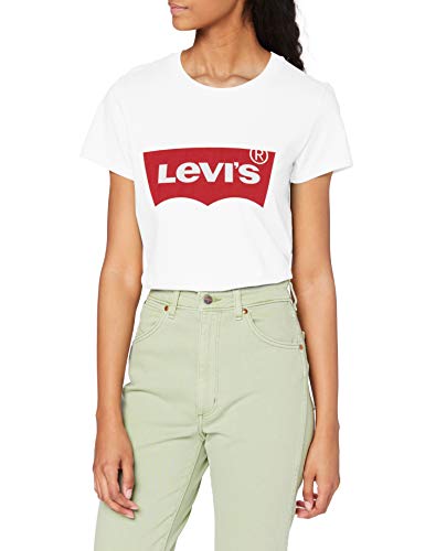 Levi's The Perfect Tee, Camiseta para Mujer, Blanco (Batwing White Graphic 53), Small