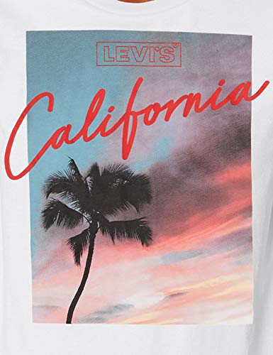 Levi's The Perfect tee Camiseta, White (Pink California Skies White+ 0917), Small para Mujer