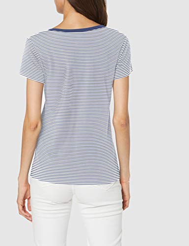 Levi's Vneck Camiseta, Annalise Stripe Blue Indigo 1, M para Mujer