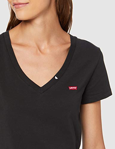 Levi's Vneck Camiseta, Black (Caviar 0003), Small para Mujer