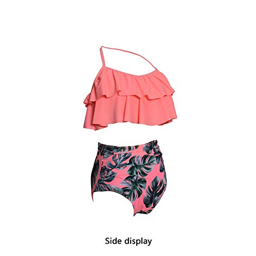LFF SWIM Trajes de baño Mujer Retro Cintura Alta Halter Top Flounce Conjunto De Bikini Swimmingwear Verano De Dos Piezas Se Separa,h,M