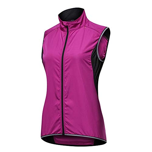 LFTYV Chalecos De Ciclismo De La Mujer Chaleco De Ciclismo Impermeable Y Transpirable Ultra-Delgado De Las Mujeres De Los Chalecos Reflectante Correr con Raya para Deportes Al Aire Libre,B,XL
