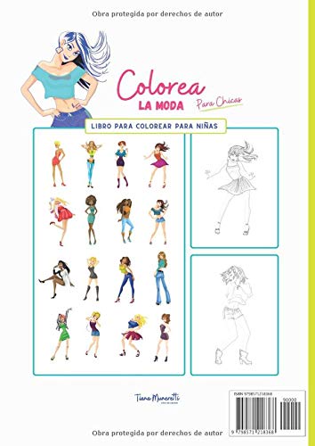 Libro Para Colorear Para Chicas: ¡ Este hermoso libro de moda con diseños TopModel para niñas es una gran idea de regalo para niños ! Más de 50 ... años y de 8 a 12 años (Edición Fluo Paradise)