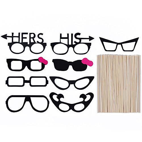 Lictin 86Pcs DIY Photo Booth Atrezzo Favorecer Incluyendo Cómica Divertida Creativa Bigotes Gafas Pelo Arcos Sombreros Labios para el Partido Boda Cumpleaños y La Graduación