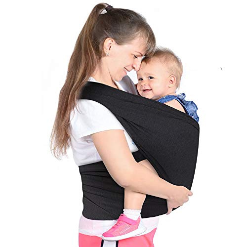 Lictin Fular Portabebés Elástico Negro Portador de Bebé ;Pañuelo;Unisex;Para padres (Negro)