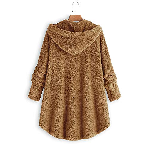 LIEBE721 Mujer Abrigo de Felpa Elegante Abrigos Chaquetas de Felpa de Manga Larga Cárdigan Outwear Invierno