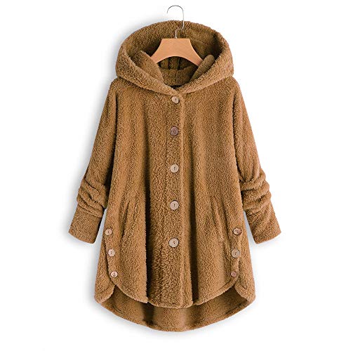 LIEBE721 Mujer Abrigo de Felpa Elegante Abrigos Chaquetas de Felpa de Manga Larga Cárdigan Outwear Invierno