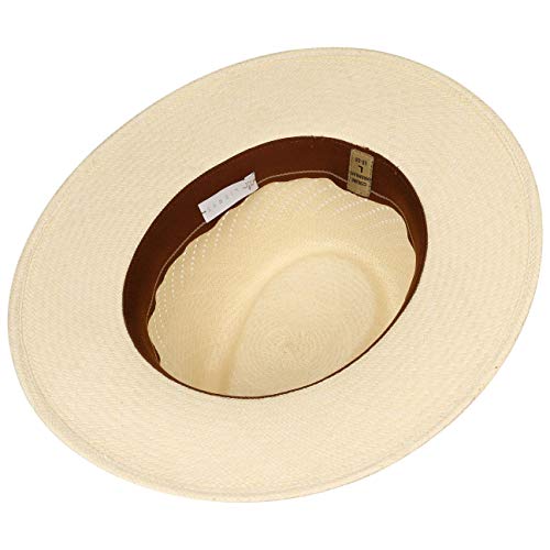 Lierys Sombrero Panamá Air Mujer/Hombre - Made in Ecuador Traveller de Paja Hombre con Banda Piel, Piel Primavera/Verano - M (57-58 cm) Natural