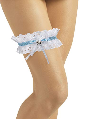 Liga Novia Elástica a la Boda - Liga Nupcial con Bonita Mariposa de Cristal - Garter Novia, Garter Boda - Novias Accesorios - MUST HAVE - Regalo Dama de Honor, Bachelor Party - BLANCO