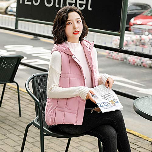 ღLILICATღ para Mujer Moda Chaleco Acolchado Chaleco Acolchado para Mujer con Capucha y Pelo sintético Chaqueta Chaleco con Capucha para Mujer Delgado Espesando Sin Mangas Acolchado Chaqueta